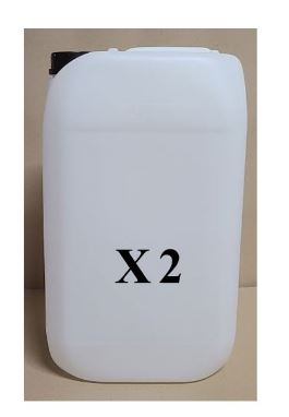 Lot de 2 bidons alimentaires de 25 litres - gerbables avec bouchon inviolable noir homologué Y1.9_0