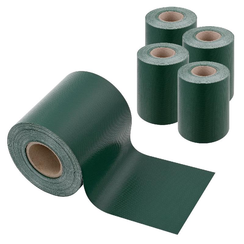 Lot de 4 bandes de brise-vue PVC - 140 m x 19 cm - 26,6 m² - Vert mousse - Réf. 03_0006602_0