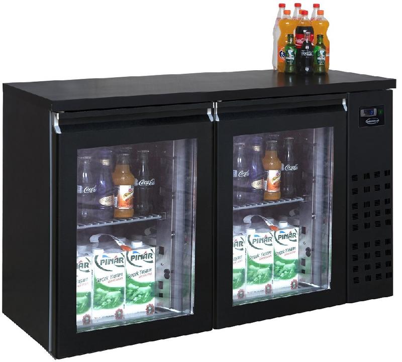 Réfrigérateur de bar noir 2 portes en verre - 7489.5285_0