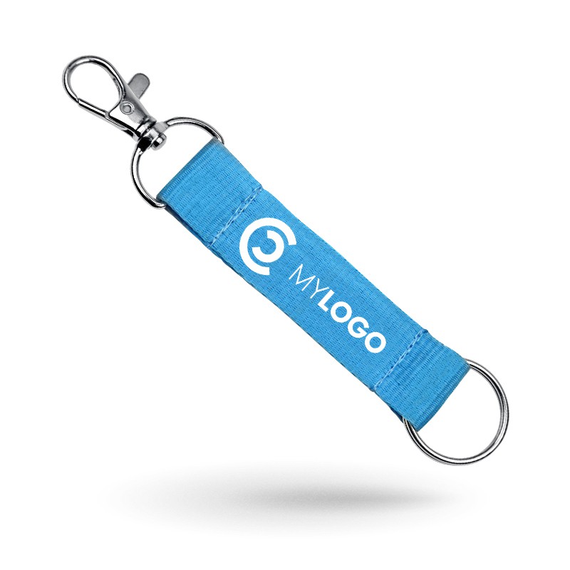 Saga LA-01 - Porte-clé lanière personnalisé sérigraphie - strap 80x20mm, longueur 60mm_0