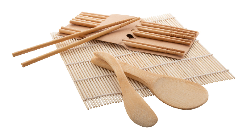 Set de préparation de sushi en bambou - natte, palette et baguettes incluses - 600 gr_0