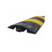 Slobump - Ralentisseur passe-câble extérieur Viso - 183x30x55 cm - Caoutchouc noir et jaune - 2 passe-câbles - Résistant aux UV_0