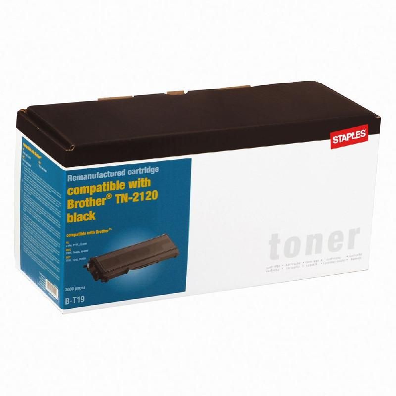 STAPLES TONER REMIS À NEUF TN-2120 N (PL0000168) - COMPATIBLE: BROTHER - COULEUR: NOIR