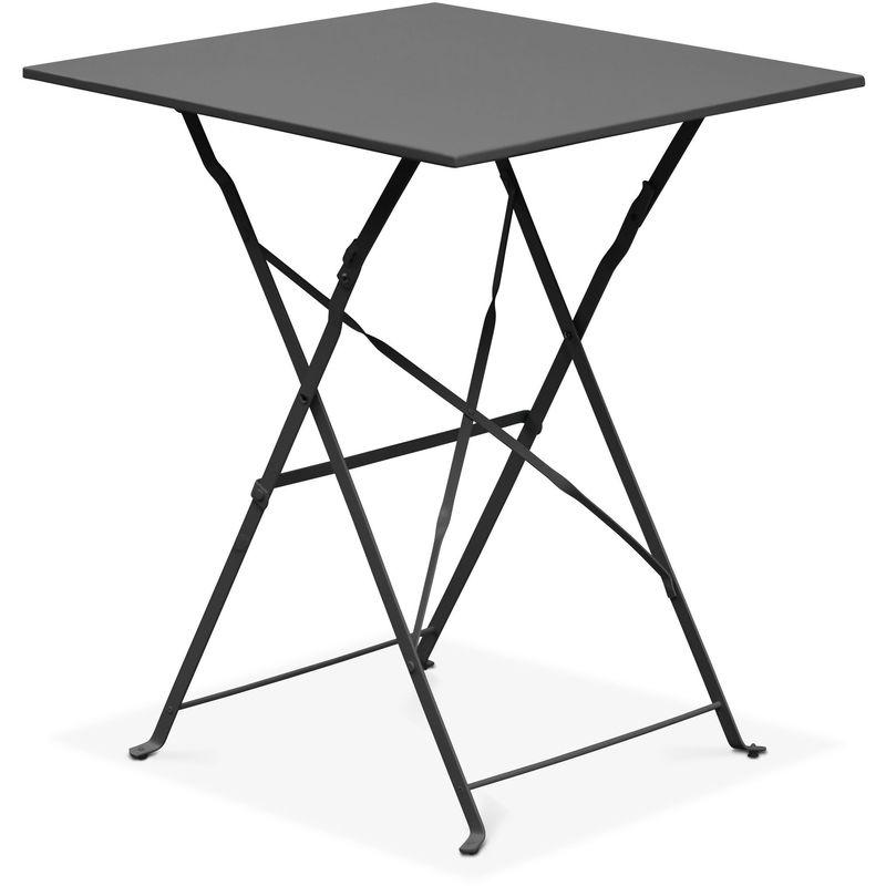 TABLE DE JARDIN BISTROT CARRÉE 60 X 60 CM PLIANTE ROME GRIS Comparer