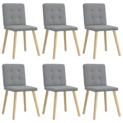 VidaXL Chaises à Manger Lot De 6 Gris Clair Tissu - gris 8721158568830_0