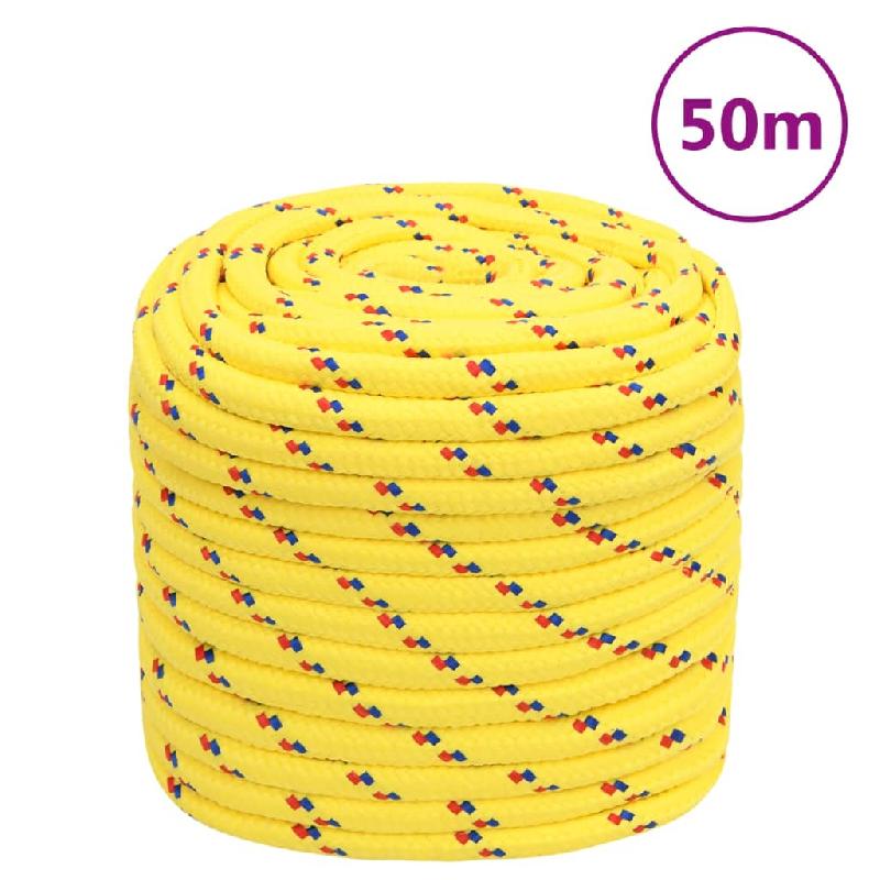 Vidaxl corde de bateau jaune 16 mm 50 m polypropylène 152626_0