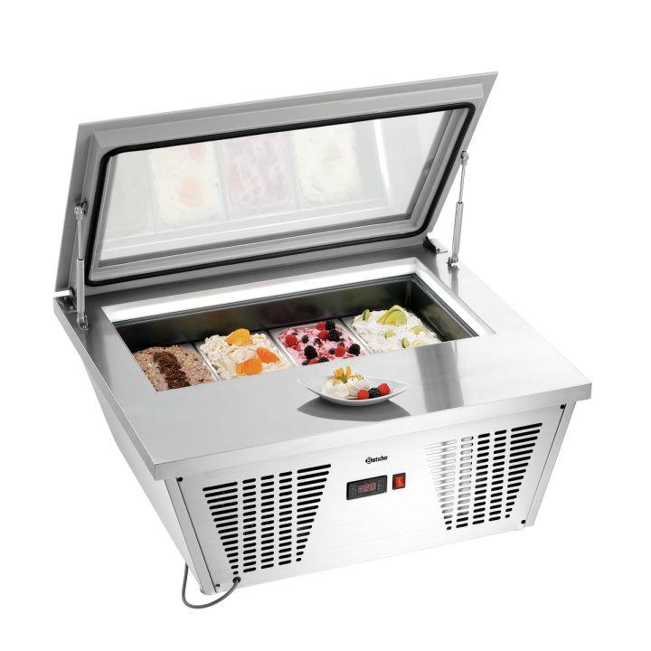 Vitrine à glace 26 Litres, 4 x 6,5 Litres, bacs inclus, 210 W, 220 V - MONO_0