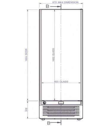 Vitrine verticale négative avec retour automatique de la porte, pour chr, traiteurs, boulangeries, pâtisseries et chocolateries - glee 55 lite iarp_1