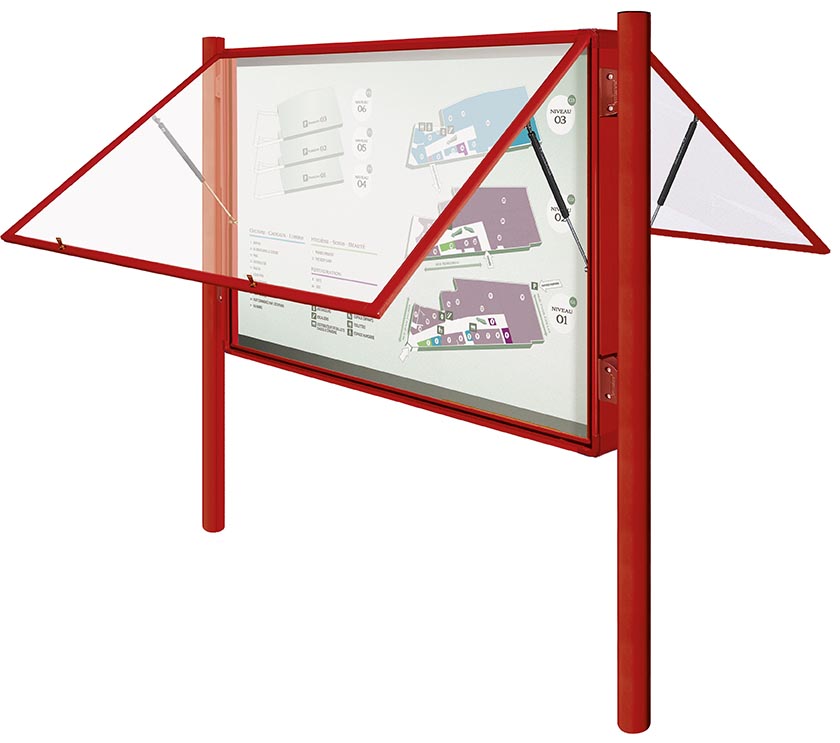 Vitrines extérieures d'affichage double face - Aluminium peint - 36 à 60 formats A4_0