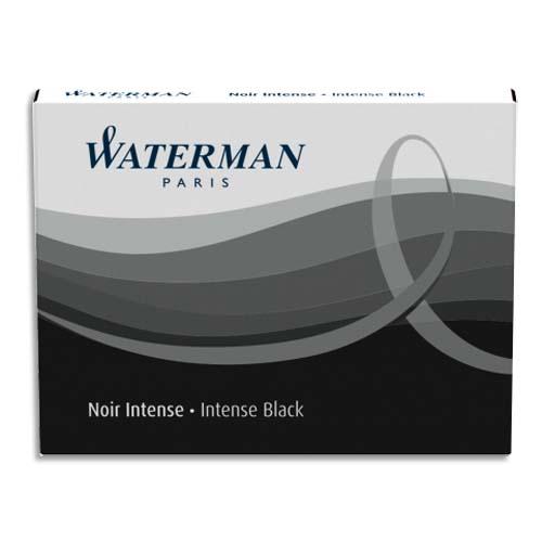 Waterman etui de 8 cartouches longues encre noire intense_0