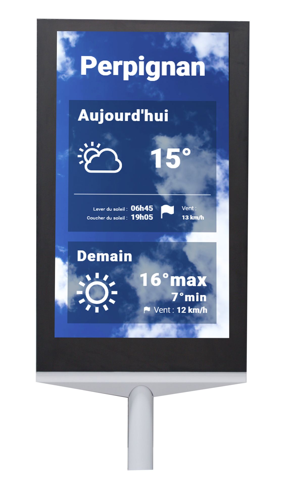 Panneau sucette à afficheur LED extérieur - couleurs - format portrait ou paysage de 1.53m² à 2.45m² - Pitch P4.4 SMD_0