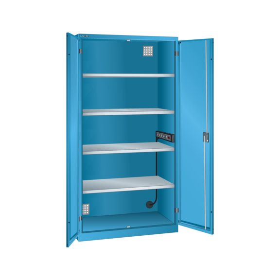 Armoire de rechargement - Hahn+Kolb - Hauteur 1950 mm - 5 prises Schuko - Capacité 60 kg/étagère_0