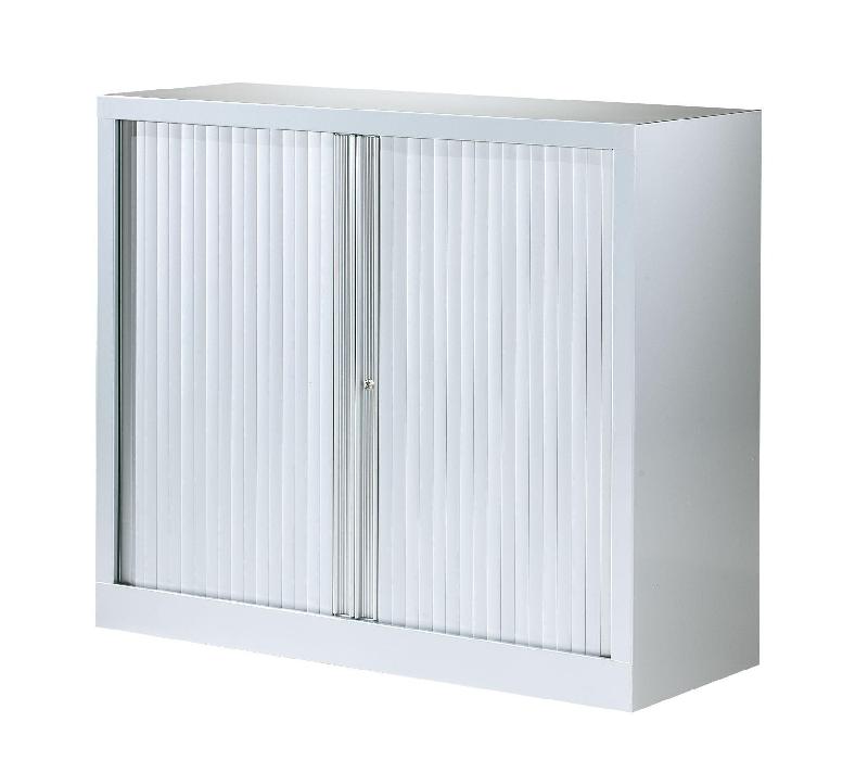 Armoire rideau basse coloris aluminium l.1200 mm_0