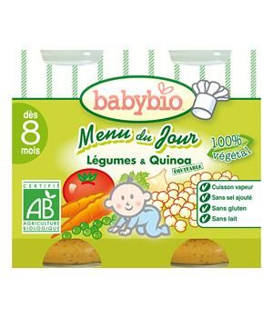 BABYBIO - DUO MENU LÉGUMES QUINOA DÈS 8 MOIS 2 X 200GR