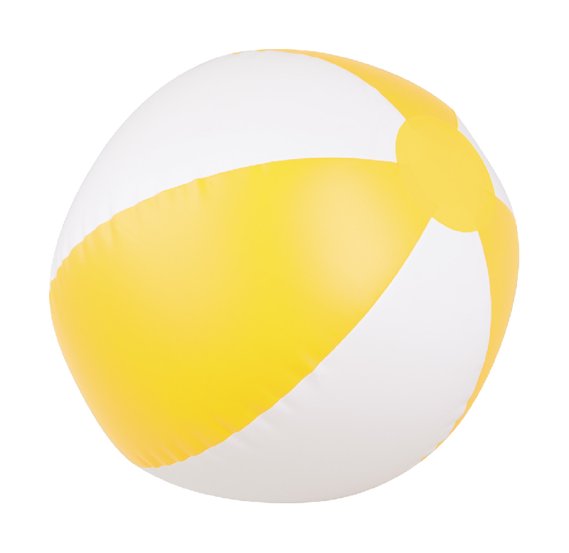 Ballon de plage gonflable bicolore - PVC - Ø23 cm - Couleur jaune_0