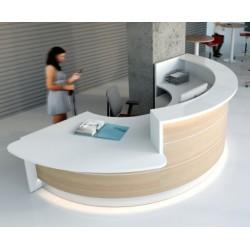 Banque d'accueil courbe bi-colore Valde - MDD - design avec accès PMR_0
