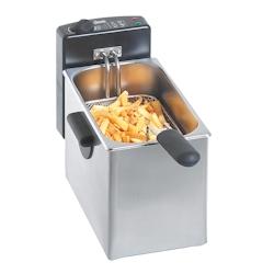 Bartscher Petite friteuse inox 4 Litres à poser, argenté & noir, 2200 W, 220 V - MONO - Acier inoxydable 18/10 A165110_0