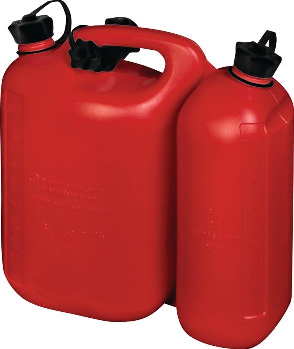 Bidon double pour carburant PROFI contenu 5,5 + 3 l rouge HDPE L316xl145xH312 mm HàoeNERSDORFF_0