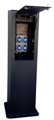 Borne de distribution d'énergie fixe Perpi - 4 ou 6 prises, porte automatique et passe-câble_0