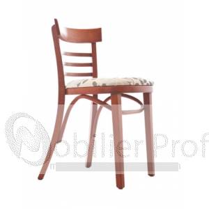 Chaise de restaurant en bois massif hêtre - modèle PH_006 - assise en tissu personnalisable_0