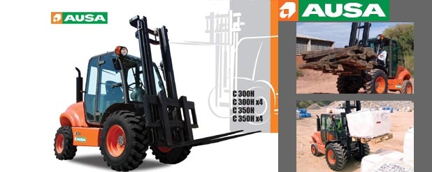 Chariots élévateurs frontaux AUSA 3 à 5T tout-terrain - C300H à C500H - Diesel, 2 ou 4 roues motrices_0