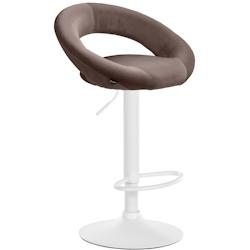 CLP Tabouret de bar Olinda velours Marron/Blanc - marron textile 326001_0