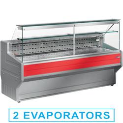 Comptoir réfrigéré vitrine à vitre droite 90° avec réserve - HL20/B1 - verre trempé et plan de travail en granit_0