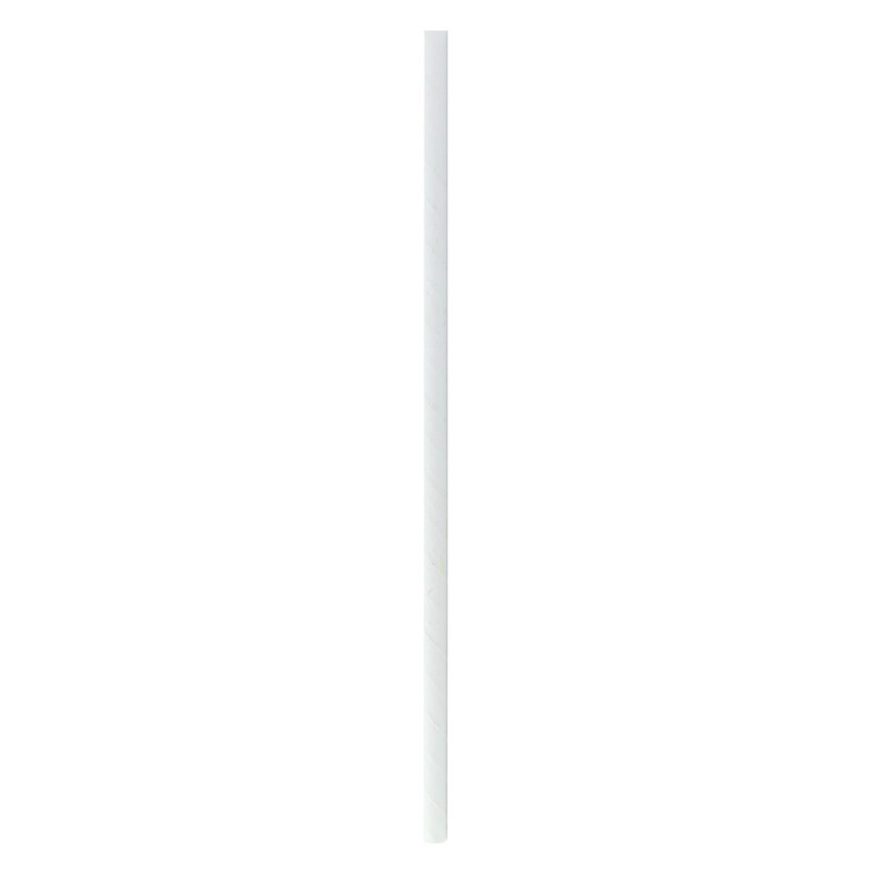 ECOLOMIQUE - 500 Pcs - Chalumeau papier blanc - Diam: 0,6 cm x 26 cm - ECO210CHP26WHW - blanc papier ECO210CHP26WHW_0