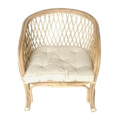 Anticline Créations Fauteuil osier avec coussin -  H75 x L64 x P61 - Assise h43cm - marron Bois massif CS1501_0