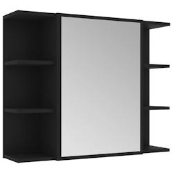 Helloshop26 - Armoire à miroir de salle de bain 80 x 20,5 x 64 cm aggloméré noir 02_0006738 - 3000367647761_0