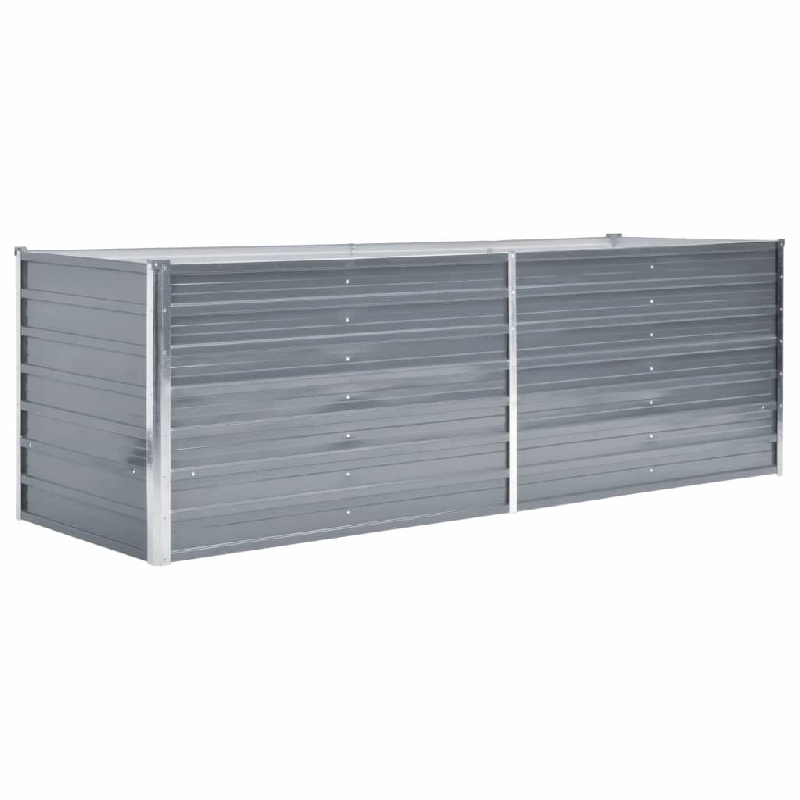 Helloshop26 - Jardinière lit surélevé plantes fleurs jardin acier galvanisé 240 x 80 x 77 cm gris 02_0001105 - 3000074641533_0