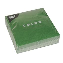 Papstar 50 Serviettes, 3 plis pliage 1/4 33 cm x 33 cm vert foncé - vert 86974_0