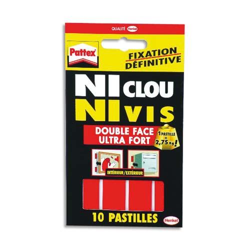 Pattex pochette de 10 pastilles adhésives niclou, nivis_0