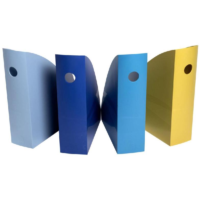 PORTE-REVUES EXACOMPTA BEE BLUE DOS 8,2 CM POUR DOCUMENTS A4+ - JEU DE 4 COLORIS ASSORTIS