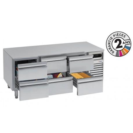 Soubassement réfrigéré positif avec tiroirs - 189,5 L - Nosem - Bru116 - Acier inox alimentaire - Température +2°C à +8°C_0