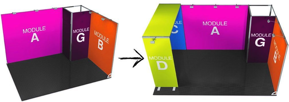Stand modulaire - solutions évolutives pour salons et expositions - 9m² à 18m² avec accessoires personnalisables_0