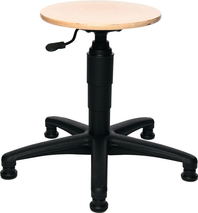 Tabourets pivotants avec patins - Hêtre naturel - Réglage hauteur 390-520 mm - TOPSTAR_0