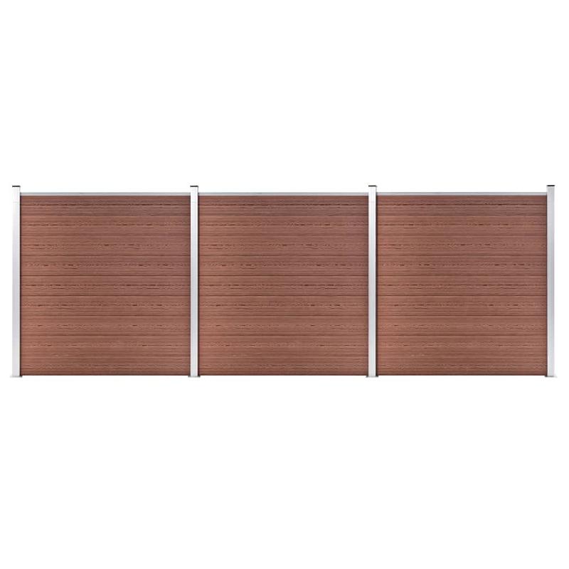 Vidaxl clôture de jardin wpc 526x186 cm marron 3053208_0