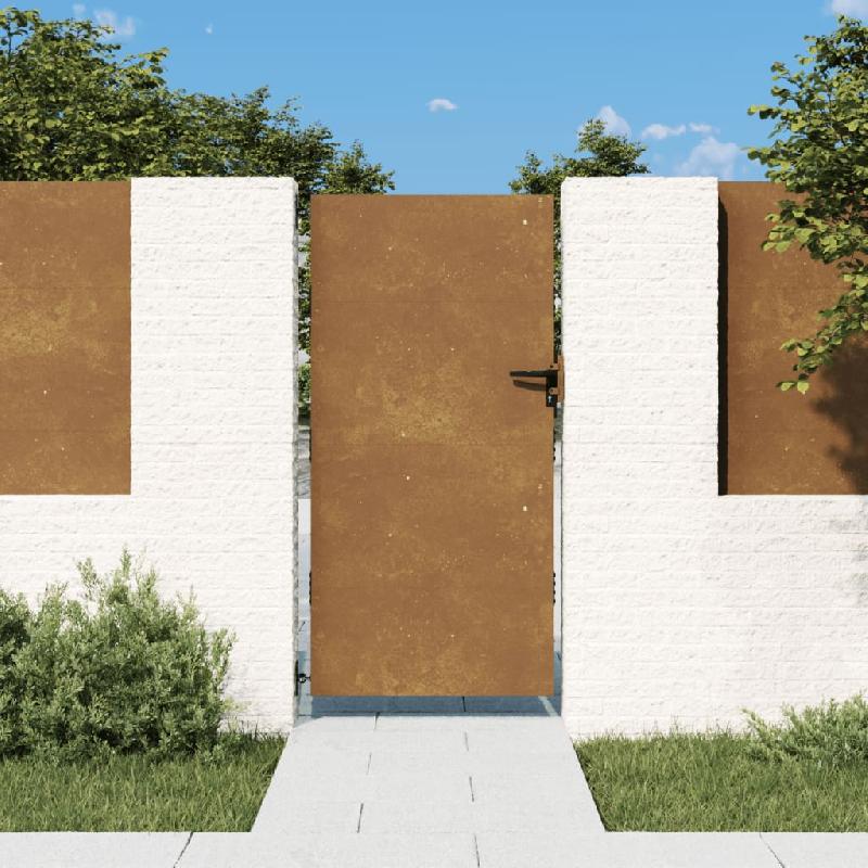 Vidaxl portail de jardin 85x175 cm acier corten 153260_0