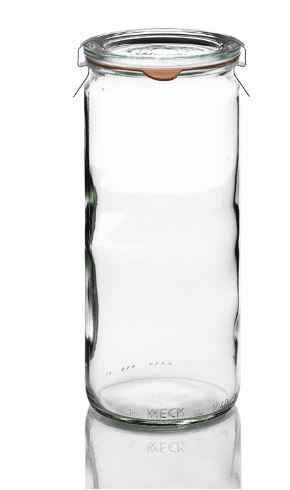 6 bocaux weck® tube® 1040 ml diam. 80 mm avec couvercles en verre et joints (clips non inclus)_0