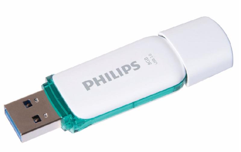 PHILIPS Clé USB 8 Go FM08FD75B/10 - USB 3.0 - Turquoise et Blanc - Format Casquette_0