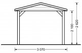 Abri voiture carport classic 300x600 cm / structure en bois / toiture à deux pans en tuile_0