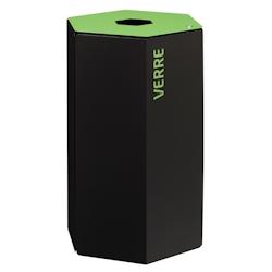 Rossignol - Borne de tri 50L avec seau et avec serrure HEXATRI - verre gris manganèse/vert - vert métal 59044_0