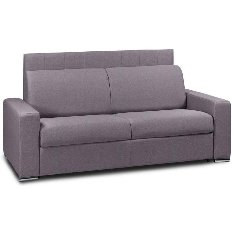 CANAPÉ LIT LEVALLOIS EXPRESS LATTES 120CM MATELAS 16CM TÊTE DE LIT INTÉGRÉE TWEED VIOLET_0