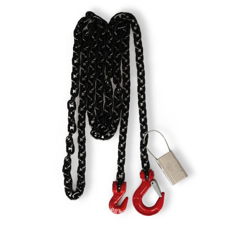 Chaîne d'arrimage ø 10 mm - 2 crochets parallèle et à linguet - longueur 3,5 mètres - acier allié - TMU jusqu’à 16.000 dkN_0