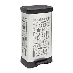 Curver 205873 Décor Kitchen Poubelle ã  Pédale Rectangulaire Polypropylene Argent 39 X 29 X 73 Cm... - 3253922162258_0