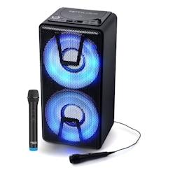 Enceinte Mobile Autonome MUSE M-1820DJ à LED Party box portable avec lecteur CD + Micro VHF et Filaire - BT/CD/AUX/USB - 150W - 3666638048523_0