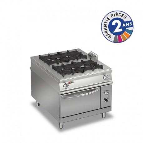 Fourneau gaz 4 feux vifs - 2 x 5,7 kW et 2 x 10 kW - sur four gaz traversant - Gamme 1100 - Baron - 110pcfg900_0