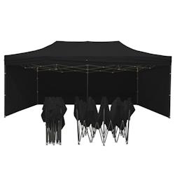 Tente pliante FRANCE BARNUMS 3x6m - Pack côtés avec 4 murs - Acier 31mm / Polyester 320g - Noir_0