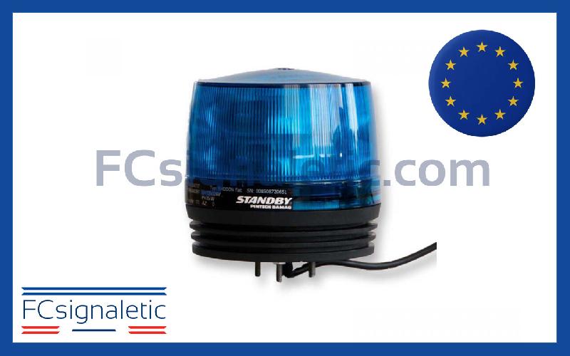 Gyrophare à led rhodon bleu embase iso classe 2 flash standby mercura 31222-00_0